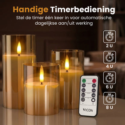 Vicon LED kaarsen - set van 3