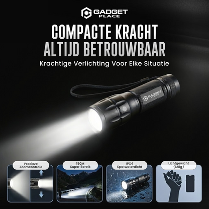 Gadgetplace LED Zaklamp op Batterijen - 1500 Lumen
