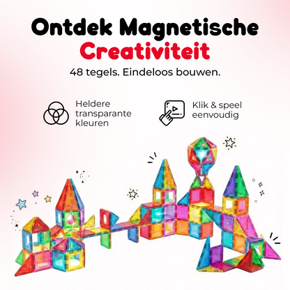 Funlab Magnetic tiles - 48 stuks