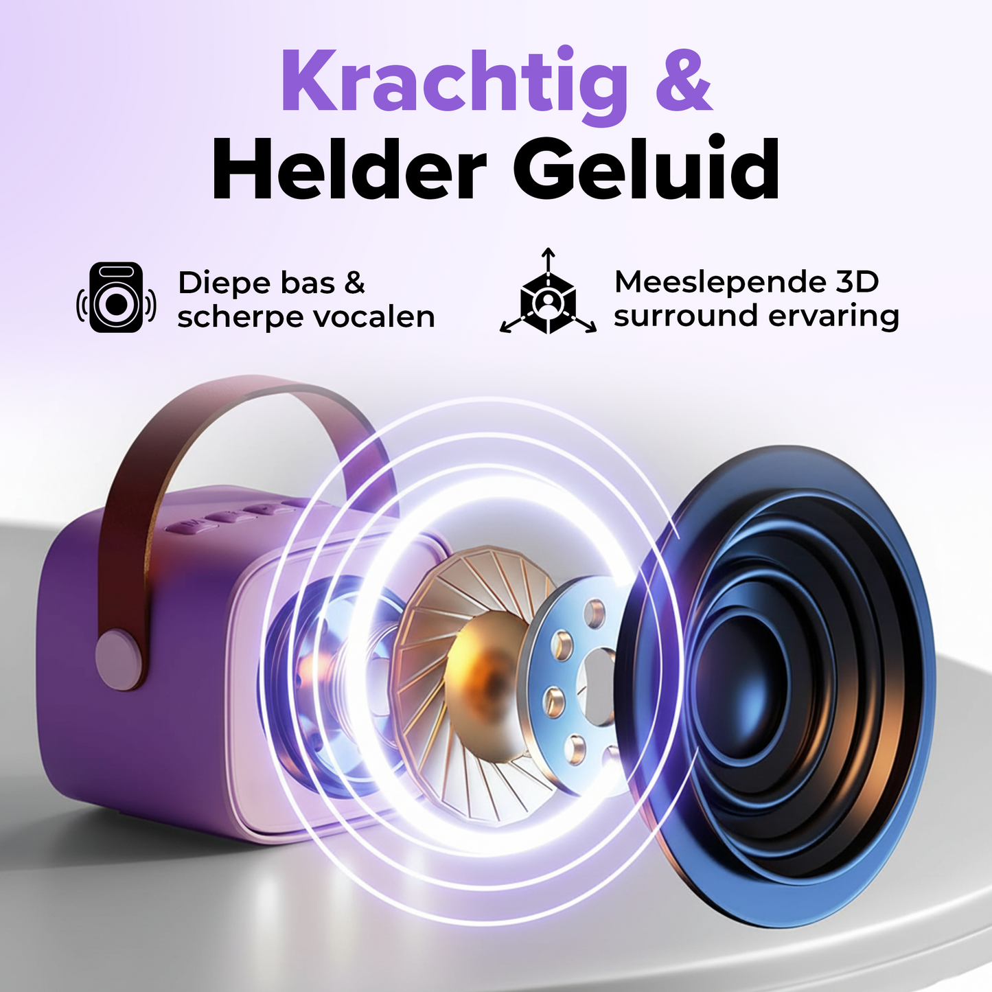 Funlab Karaoke Set met Speaker en 2 Microfoons - Voor Kinderen en Volwassenen