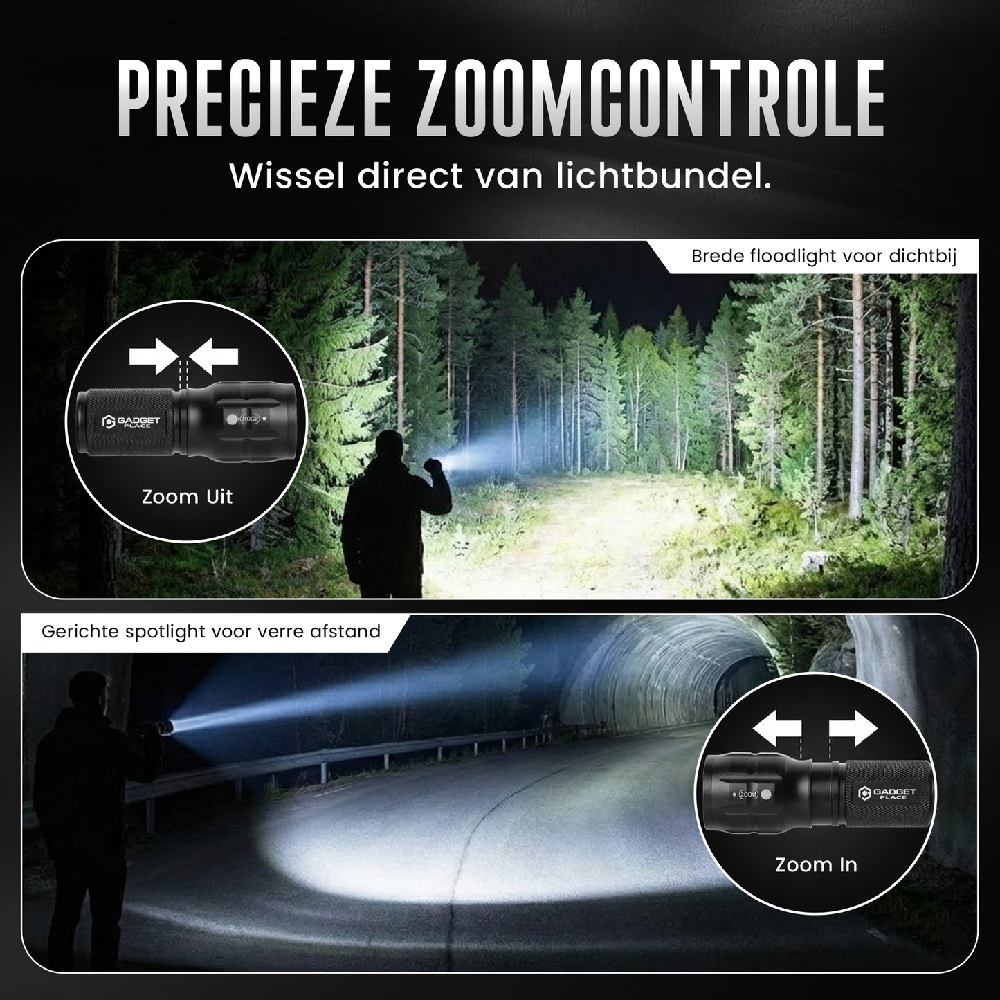 Gadgetplace LED Zaklamp op Batterijen - 1500 Lumen