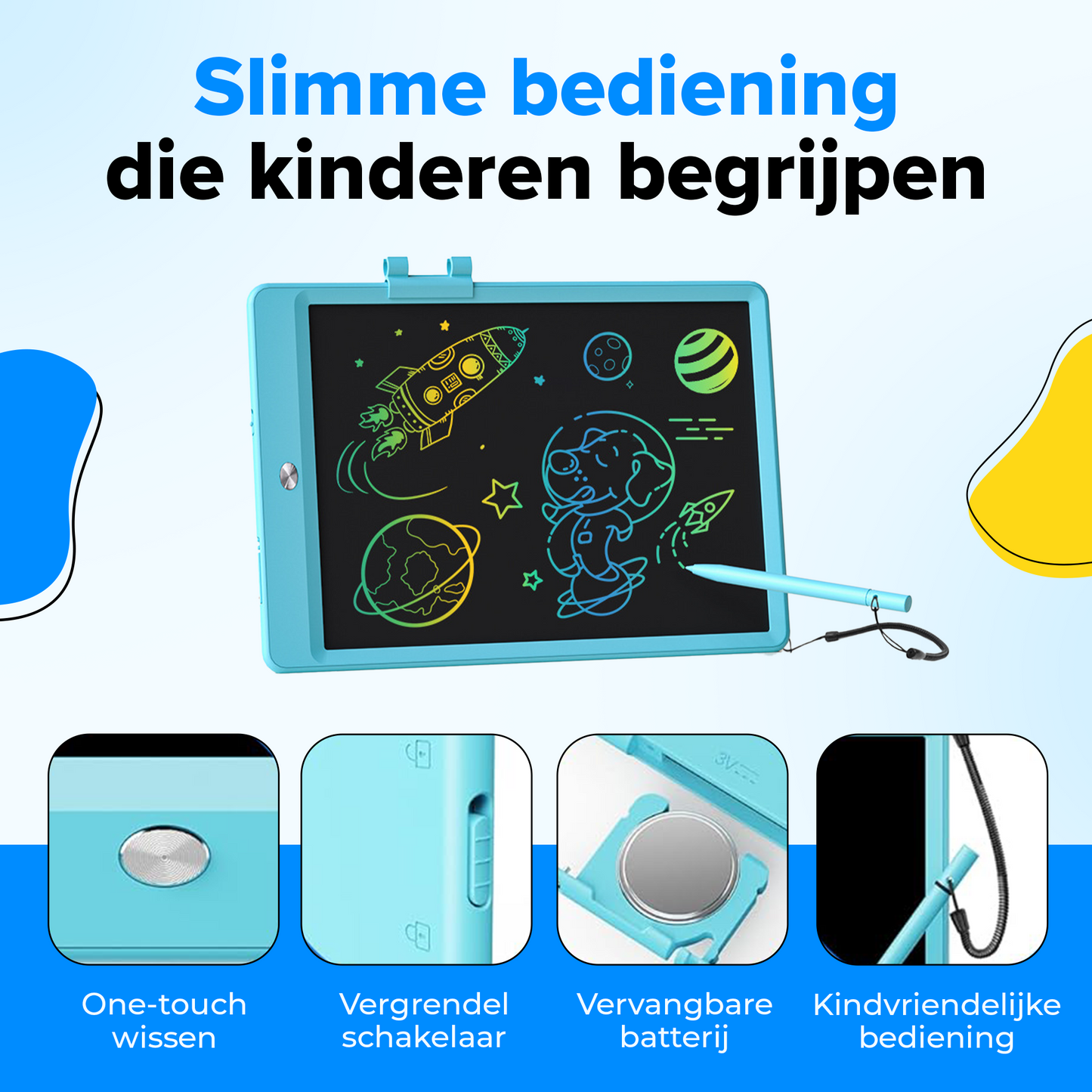 Funlab Tekentablet voor Kinderen - Met Stickervel