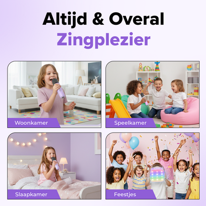 Funlab Karaoke Set met Speaker en 2 Microfoons - Voor Kinderen en Volwassenen