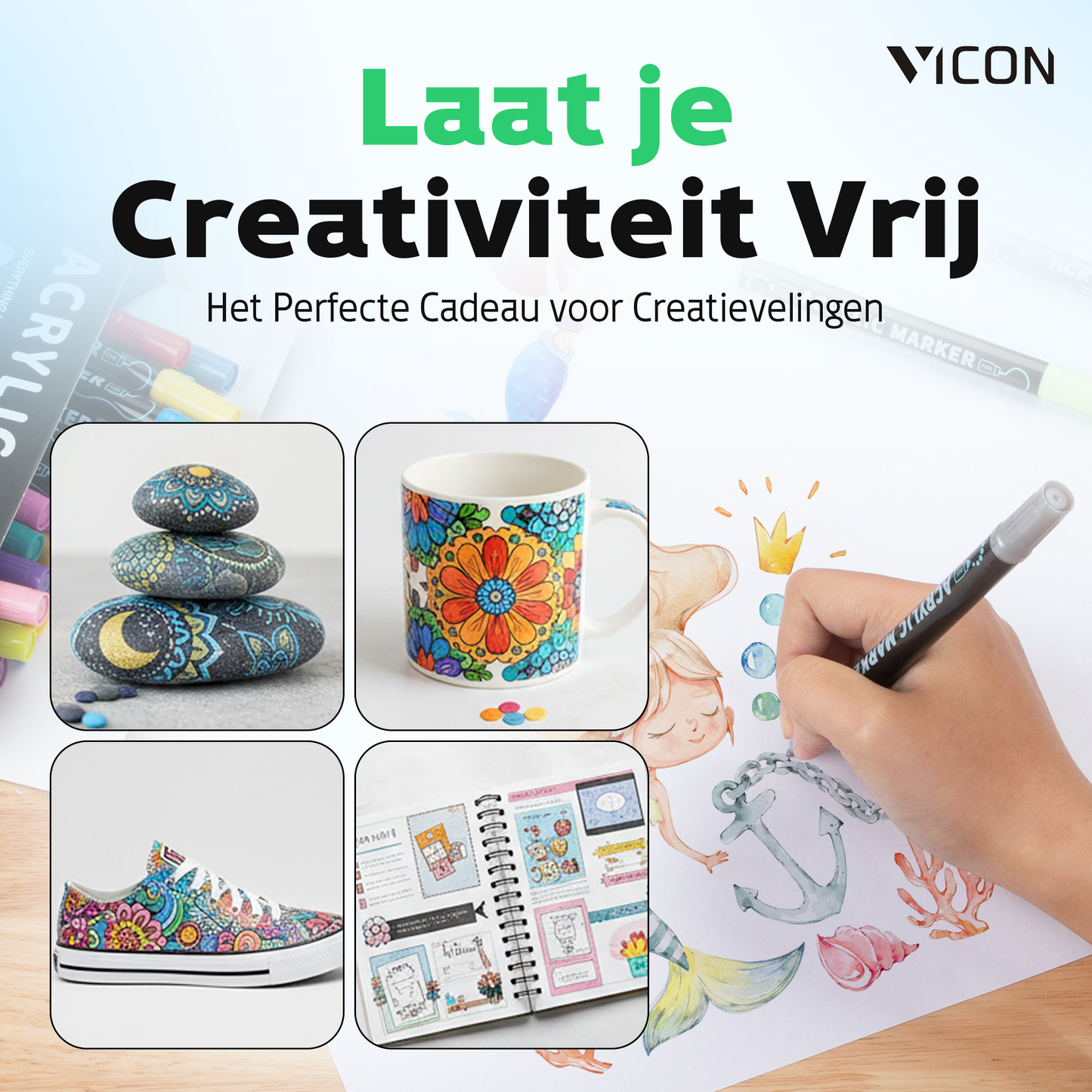 Vicon Acrylstiften - 24 stuks