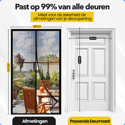 Vicon Magnetisch Vliegengordijn met Altijd Open Functie - 90 x 210 CM