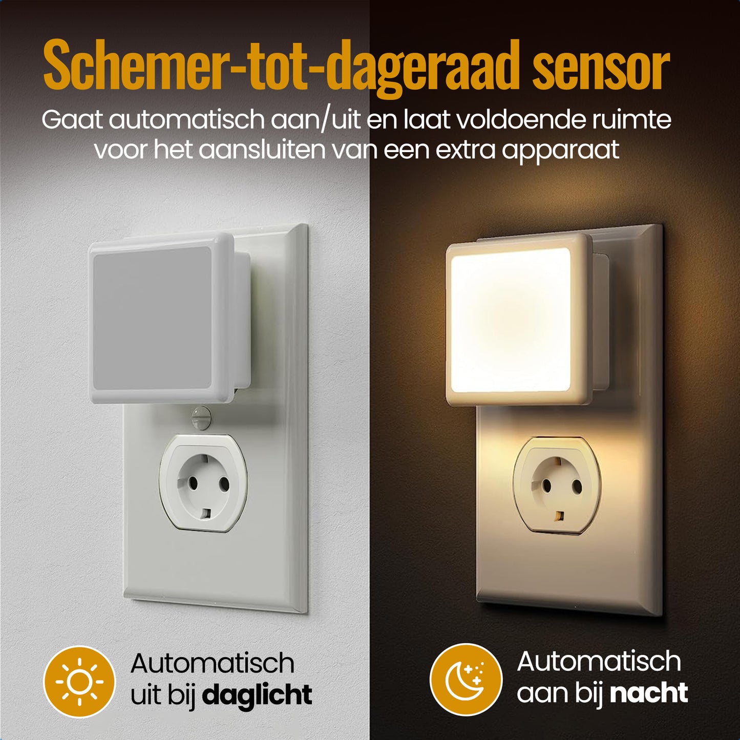 LED Nachtlampje Stopcontact - 2 Stuks