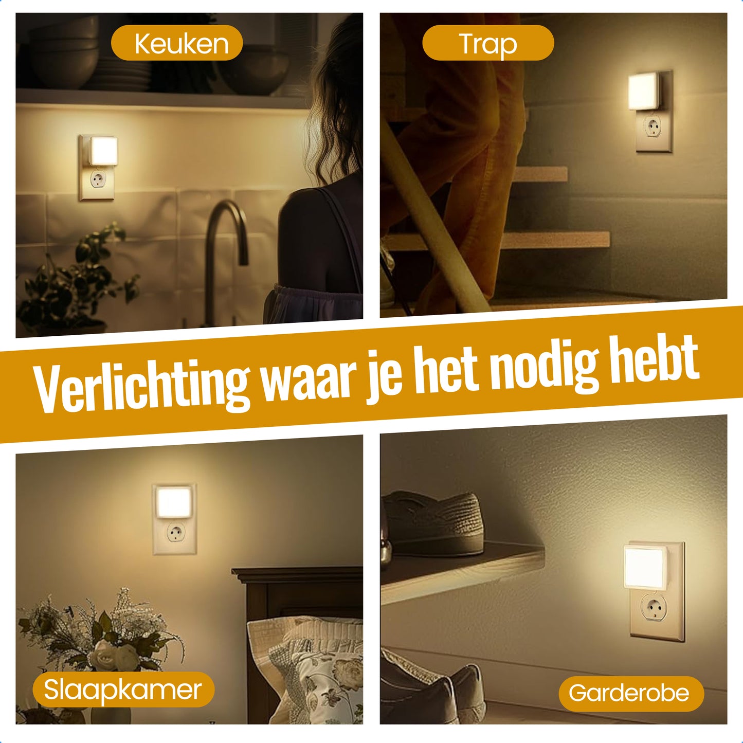 LED Nachtlampje Stopcontact - 2 Stuks