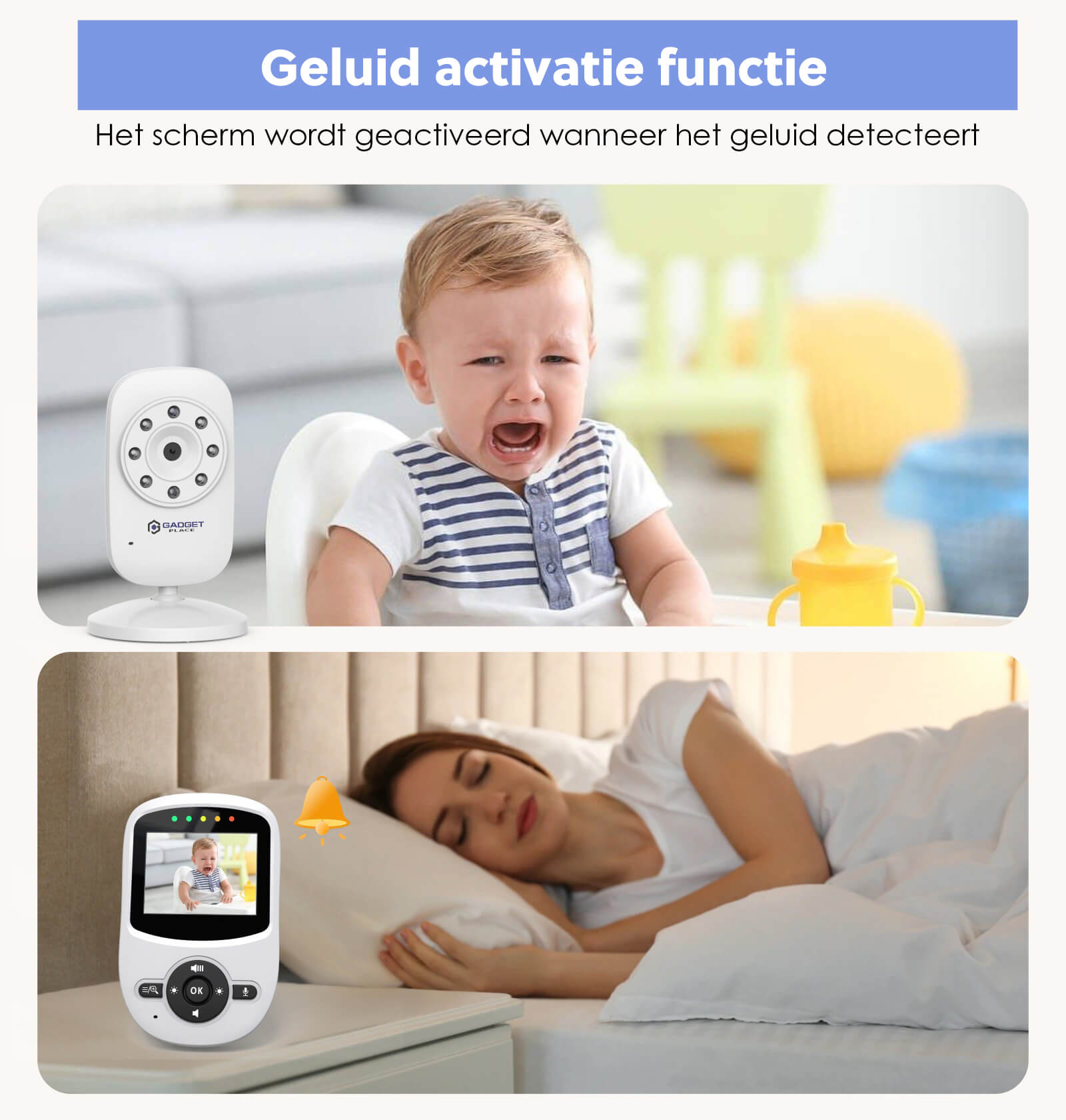 Babyfoon met Camera: 300M Bereik, Video & Audio, Zonder WiFi - De Gatgetwinkel