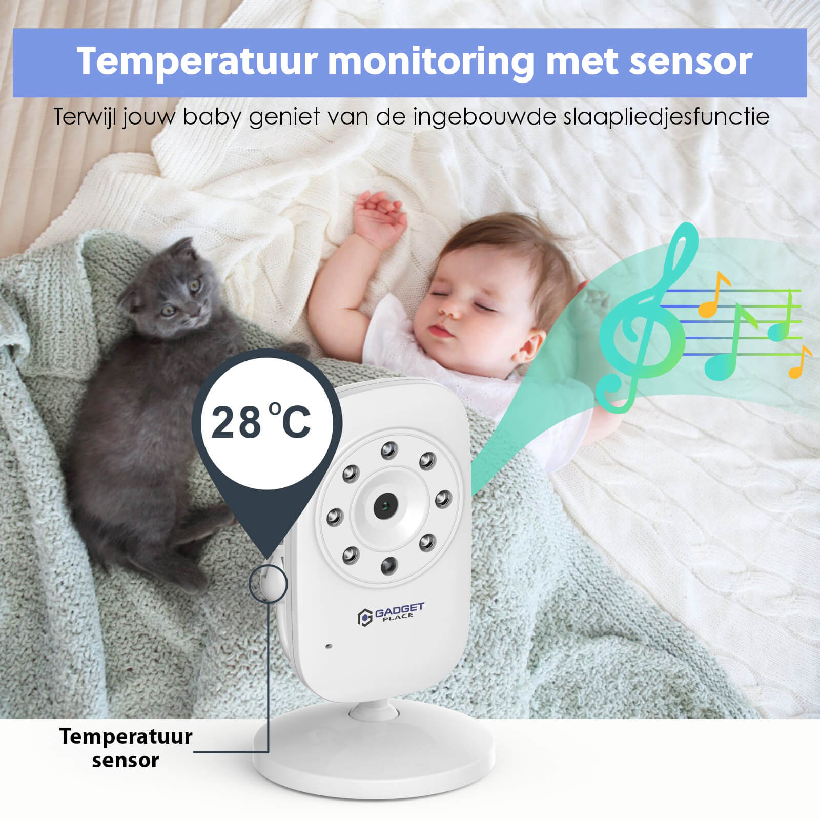 Babyfoon met Camera: 300M Bereik, Video & Audio, Zonder WiFi - De Gatgetwinkel