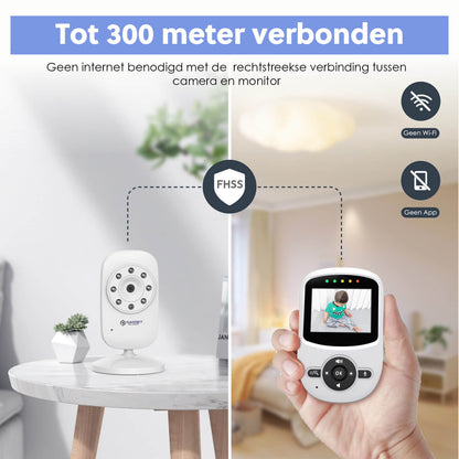 Babyfoon met Camera: 300M Bereik, Video & Audio, Zonder WiFi - De Gatgetwinkel