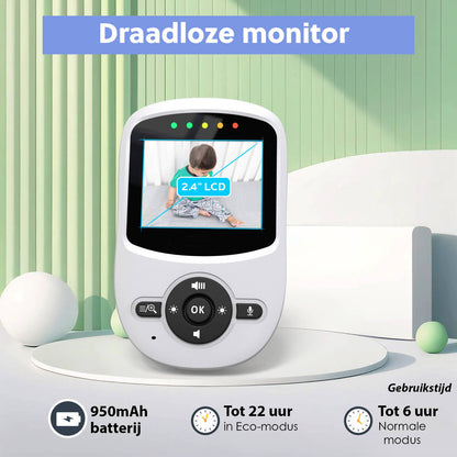 Babyfoon met Camera: 300M Bereik, Video & Audio, Zonder WiFi - De Gatgetwinkel