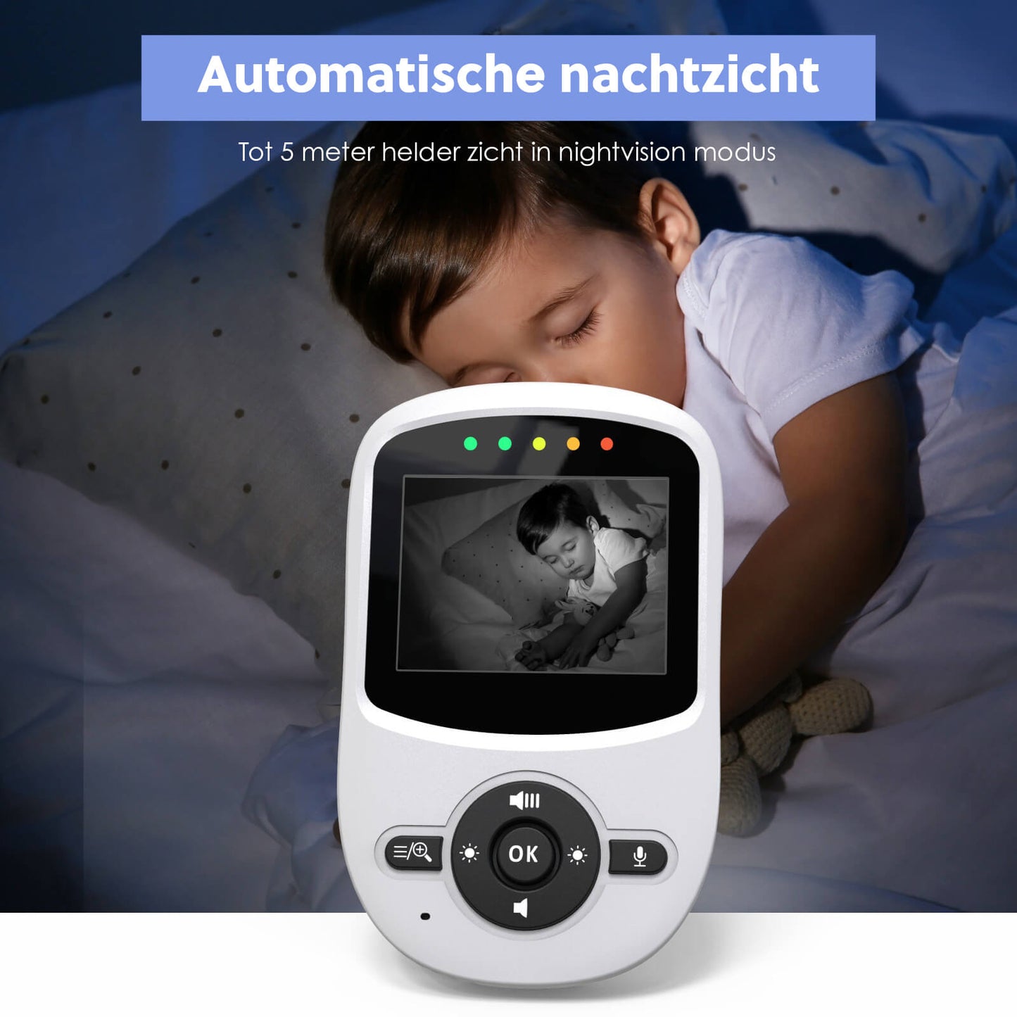 Babyfoon met Camera: 300M Bereik, Video & Audio, Zonder WiFi - De Gatgetwinkel