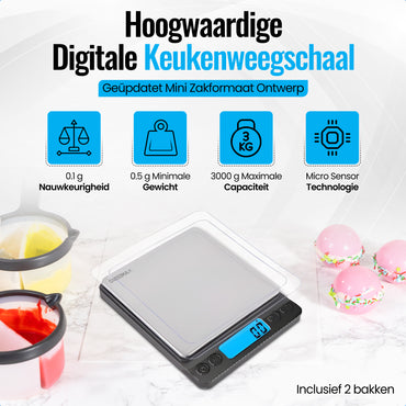 Cuisimax Keukenweegschaal Digitaal met 2 Schalen