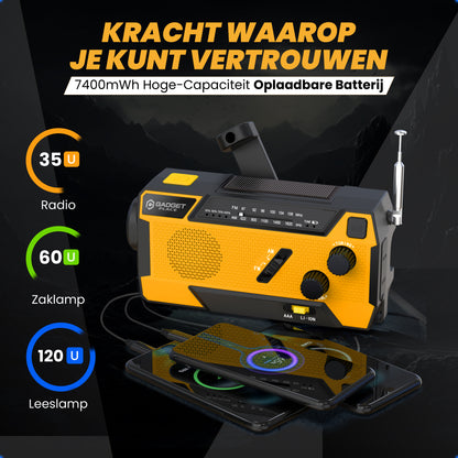 Gadgetplace Noodradio met SOS Alarm en 3 ingebouwde Kabels