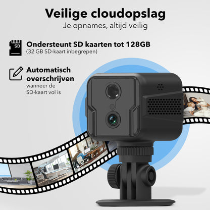 Gadgetplace Spy Camera Pro 1080P Full HD incl. 32GB SD kaart: Nightvision - Voor Binnen en Buiten