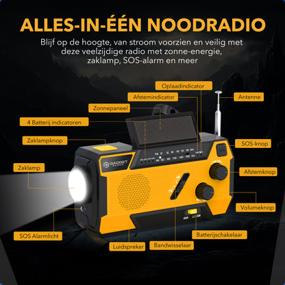 Gadgetplace Noodradio met SOS Alarm en 3 ingebouwde Kabels
