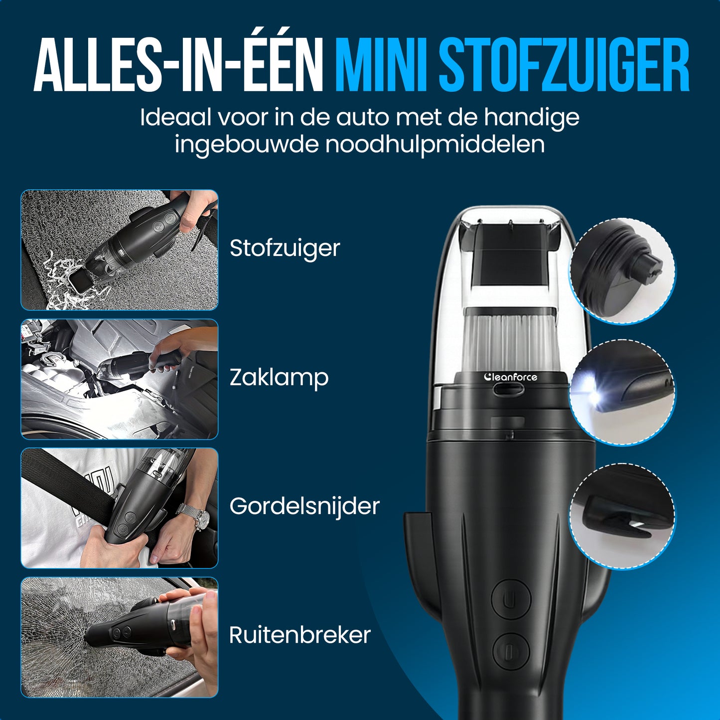 Cleanforce Mini Kruimelzuiger Auto