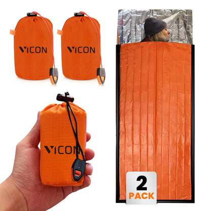 Vicon Nood slaapzak / Isolatiedeken met SOS Fluitje - 2 Stuks