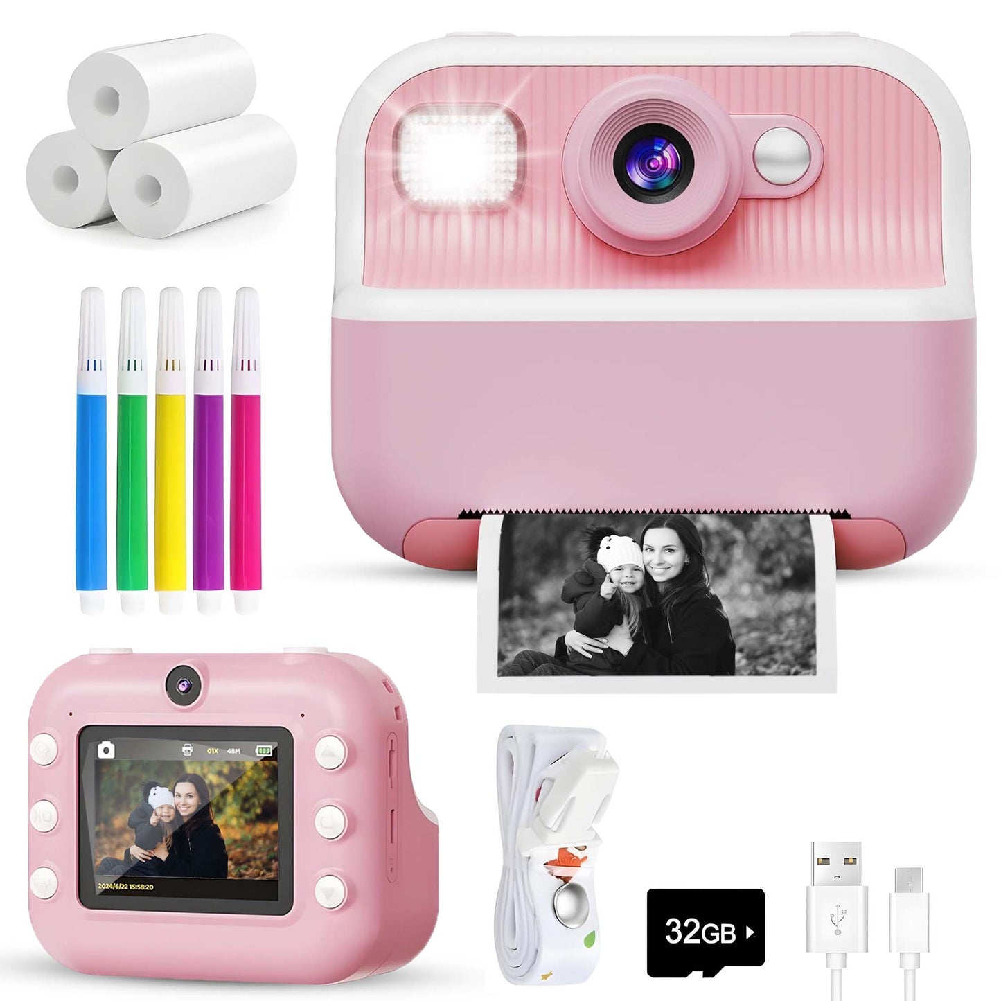 Gadgetplace Digitale Kindercamera met 32GB Geheugenkaart: Foto en Videofunctie