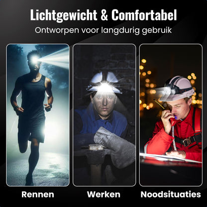 Gadgetplace Hoofdlamp Pro LED Oplaadbaar - 500 Meter zicht