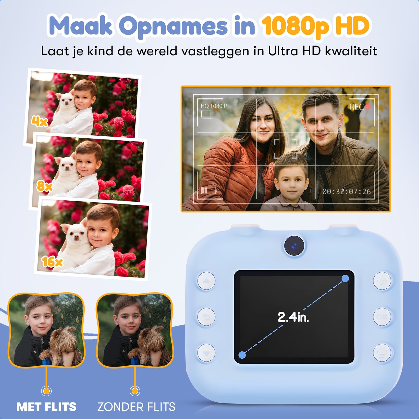 Gadgetplace Digitale Kindercamera met 32GB Geheugenkaart: Foto en Videofunctie