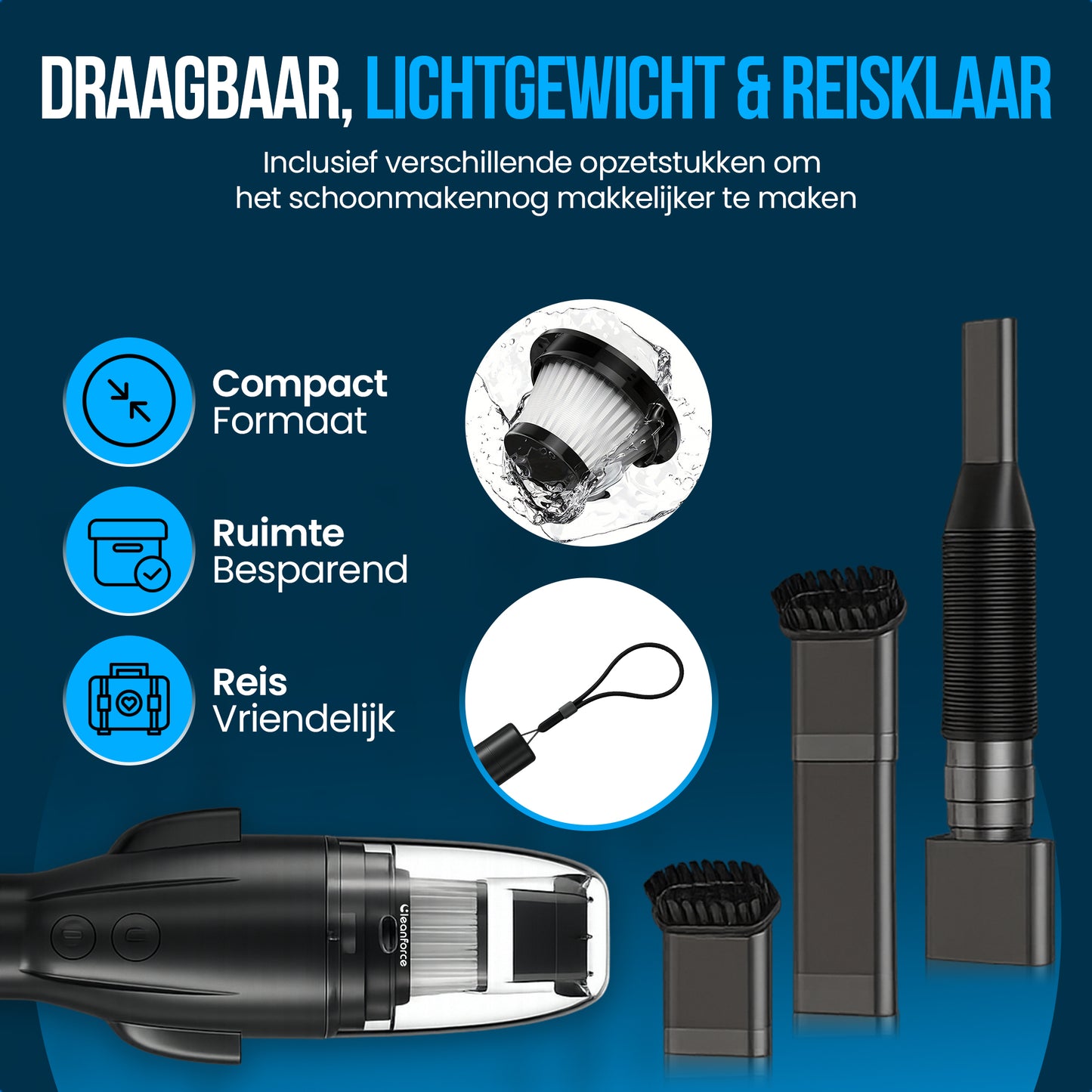 Cleanforce Mini Kruimelzuiger Auto