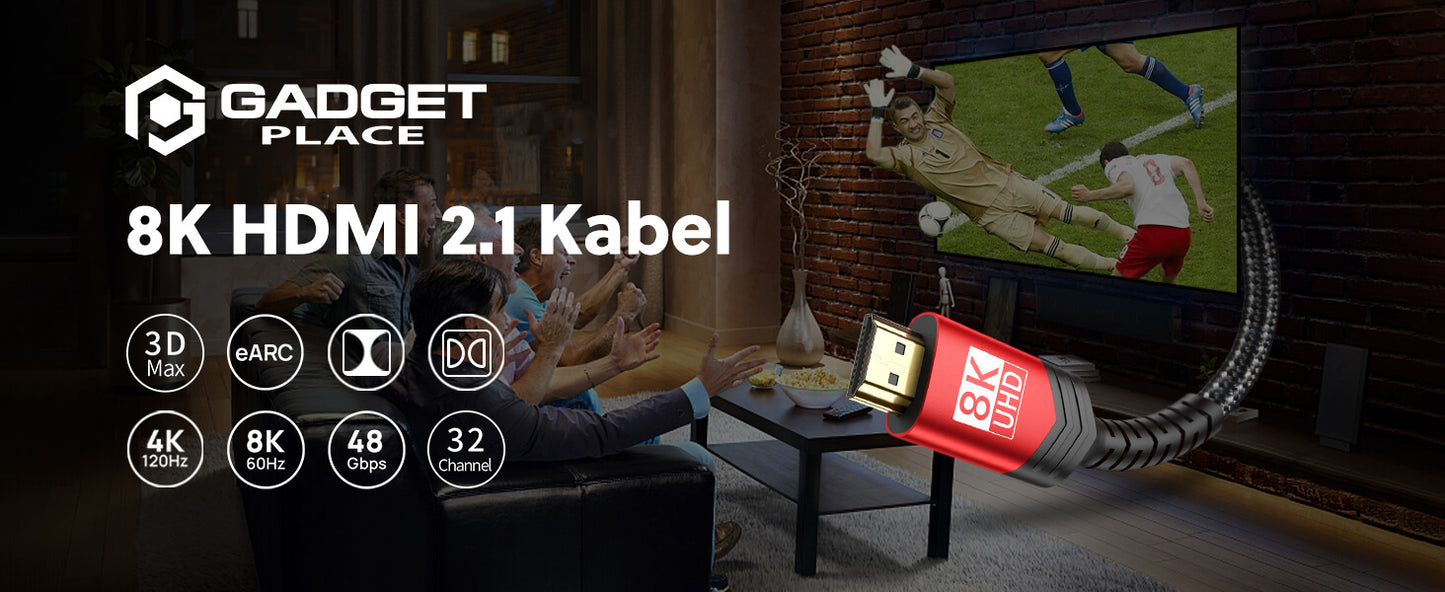 Gadgetplace 8K HDMI 2.1 Kabel 5m: 48Gbps, Ultra HD High Speed - De Gatgetwinkel