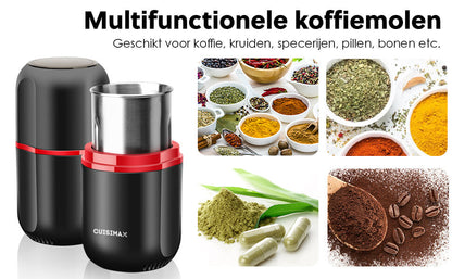 Cuisimax Elektrische Koffiemolen: One Touch Bediening, voor Bonen & Kruiden - De Gatgetwinkel