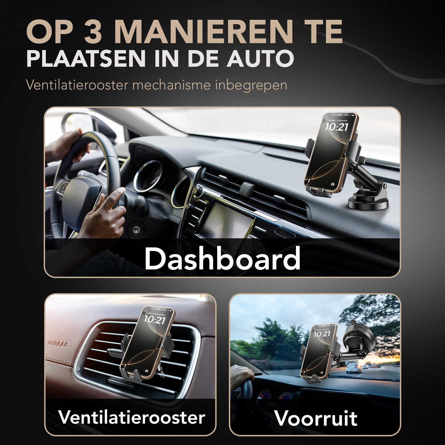 Vicon 3 in 1 Telefoonhouder Auto