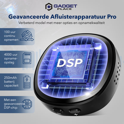 Gadgetplace Mini Afluisterapparatuur Pro 64GB met Speakers