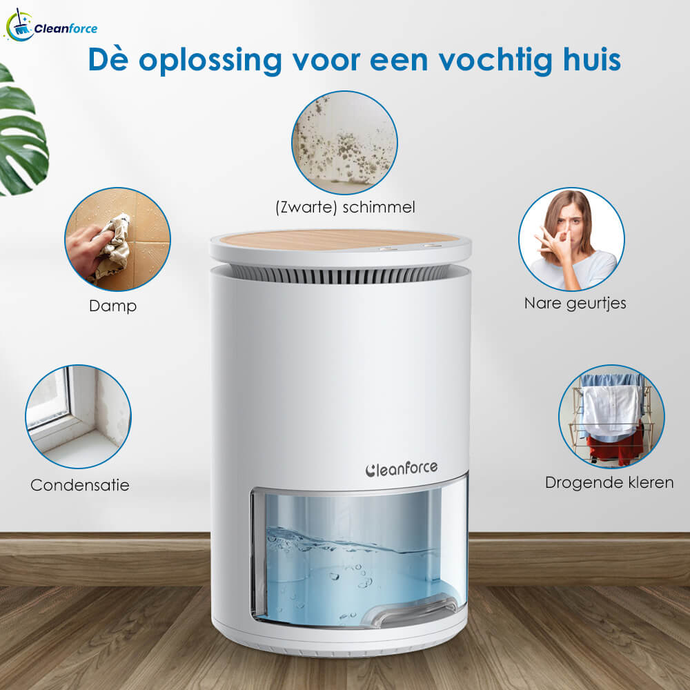 Cleanforce Luchtontvochtiger 1000ml: Extreem Stil, 2-in-1 Luchtreiniger - De Gatgetwinkel