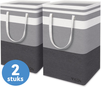 Foldable Laundry Basket 75L with Reinforced Handles