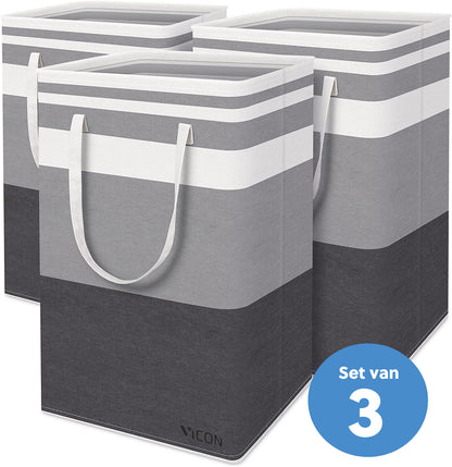 Foldable Laundry Basket 75L with Reinforced Handles